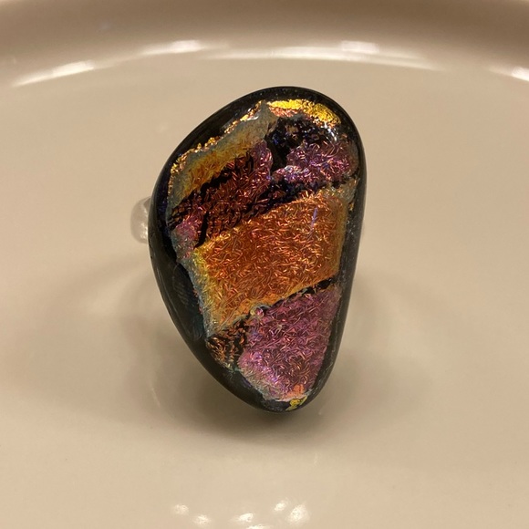 Dichroic Glass Ring - Free-form - Picture 1 of 11